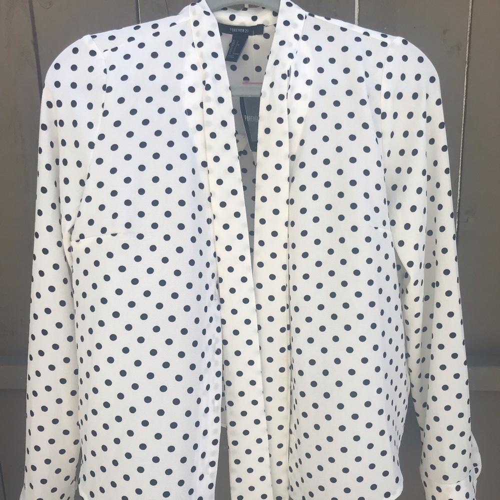 Forever 21 Polka Dot Long Sleeve Top